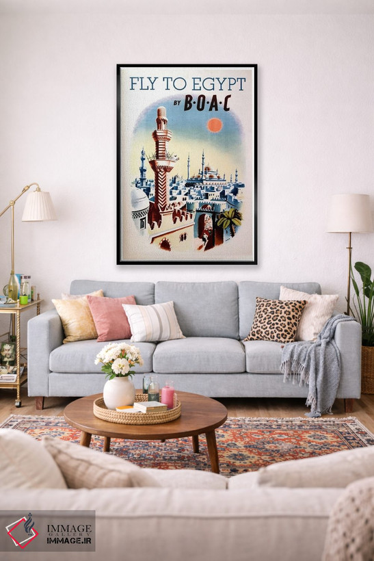 تابلو دکوراتیو پرواز به مصر با شرکت BOAC - D1B