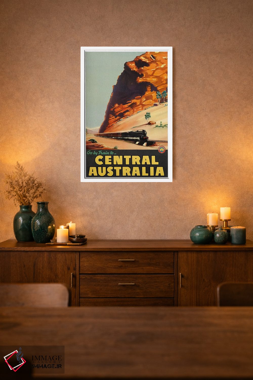 تابلو دکوراتیو با قطار به مرکز استرالیا بروید - D1W