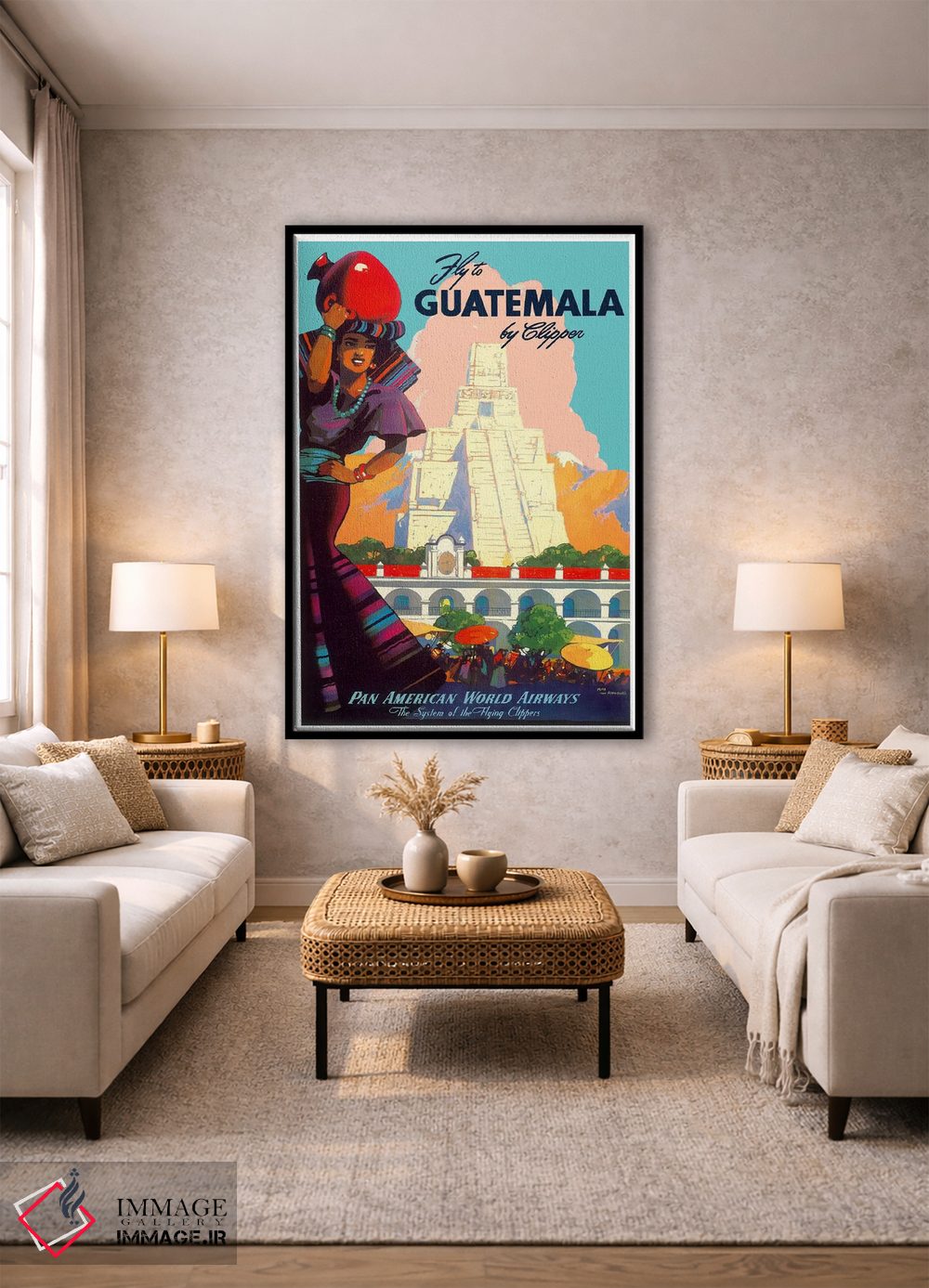 تابلو دکوراتیو پرواز به گواتمالا با کلیپر - D1B