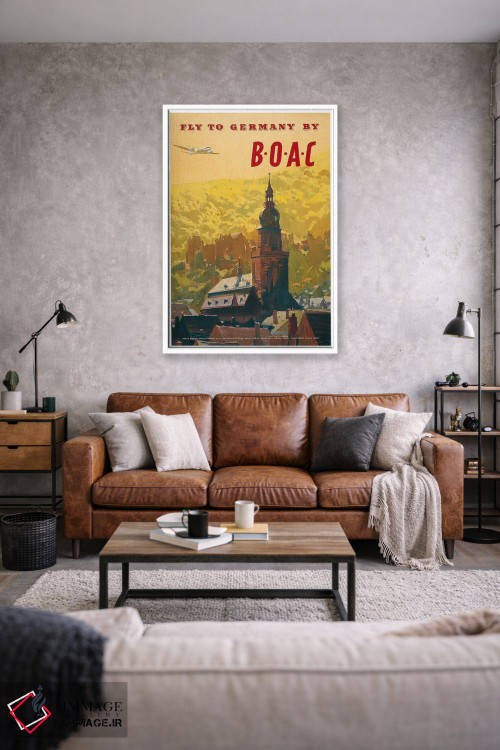 تابلو دکوراتیو پرواز به آلمان با شرکت BOAC - D1W