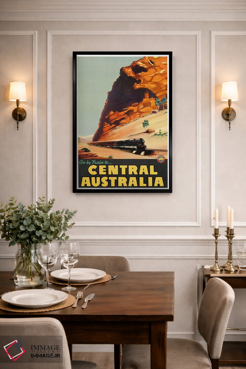 تابلو دکوراتیو با قطار به مرکز استرالیا بروید - D2B