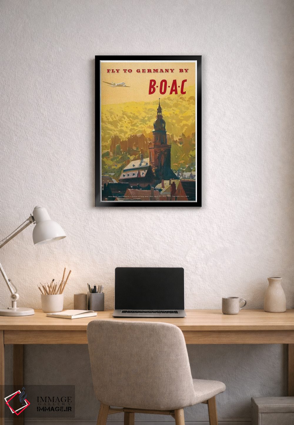تابلو دکوراتیو پرواز به آلمان با شرکت BOAC - D2B