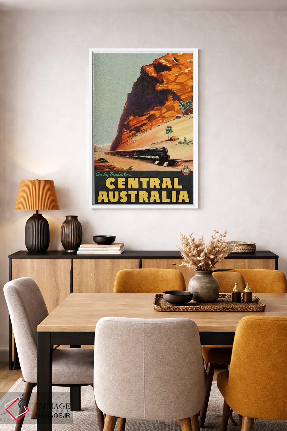 تابلو دکوراتیو با قطار به مرکز استرالیا بروید - D5W