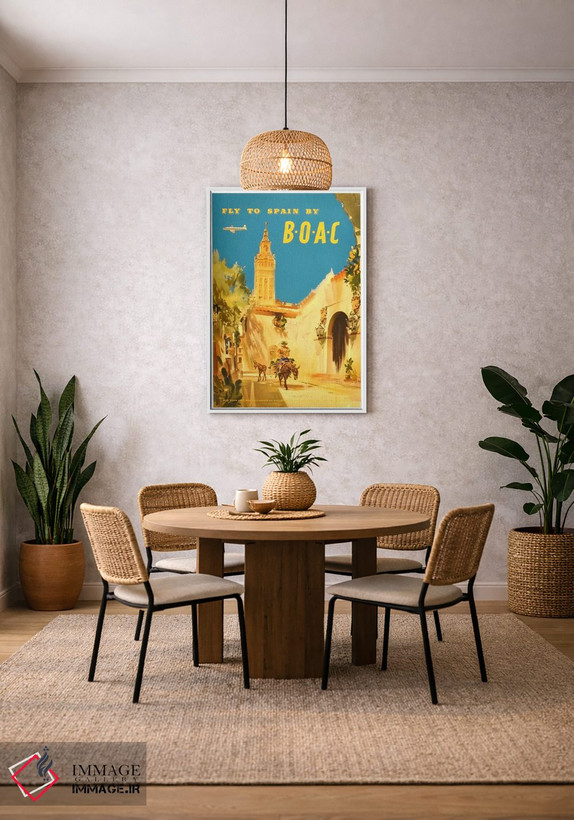 تابلو دکوراتیو پرواز به اسپانیا با شرکت BOAC - D1W