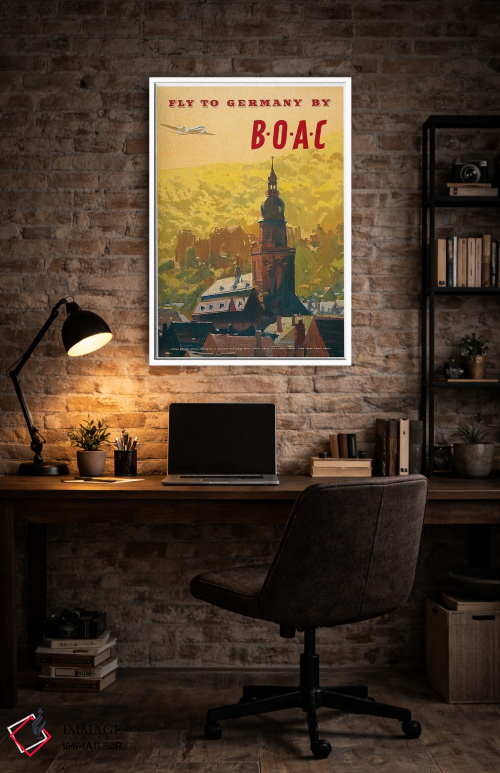 تابلو دکوراتیو پرواز به آلمان با شرکت BOAC - D4W