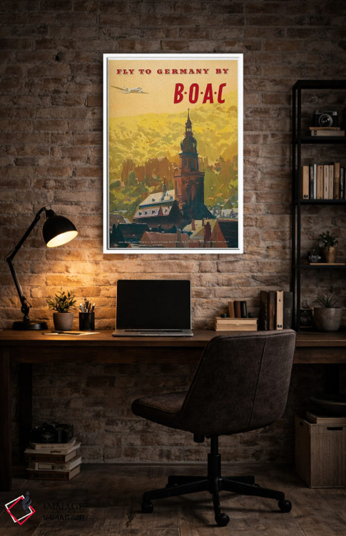 تابلو دکوراتیو پرواز به آلمان با شرکت BOAC - D4W