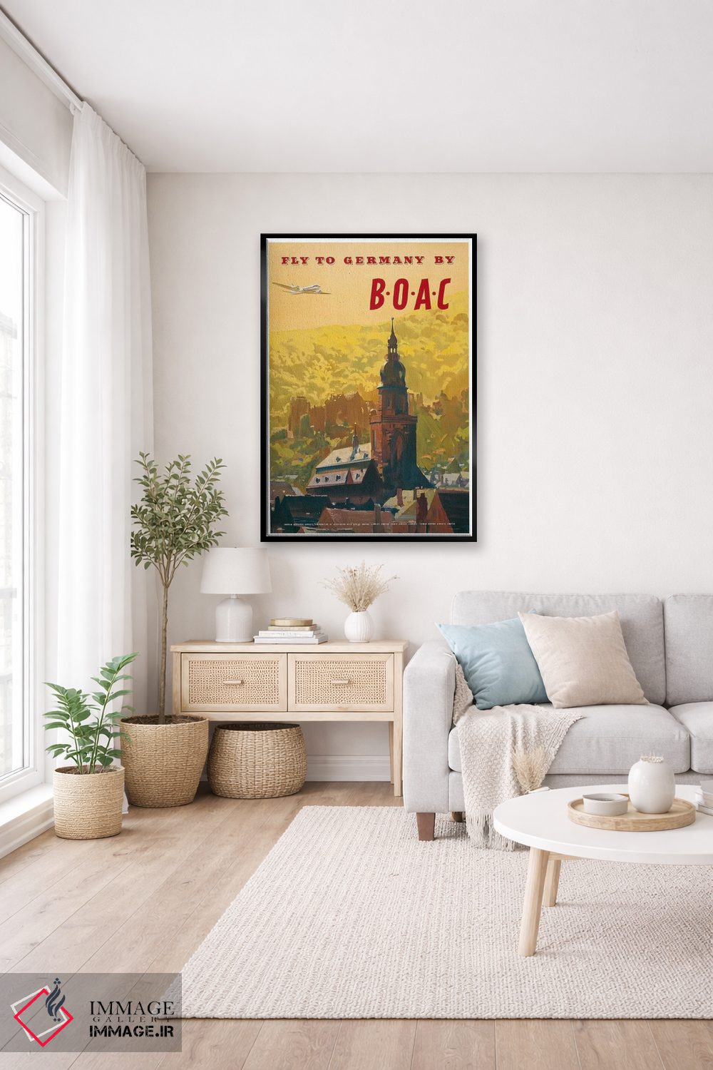 تابلو دکوراتیو پرواز به آلمان با شرکت BOAC - D5B