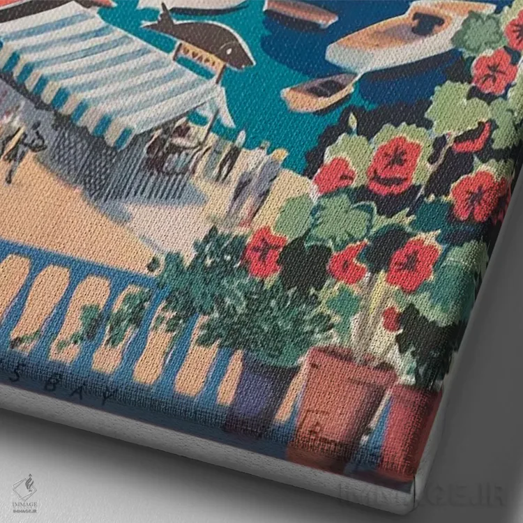 تابلو دکوراتیو یونان: خلیج آتن - نمای نزدیک بافت بوم