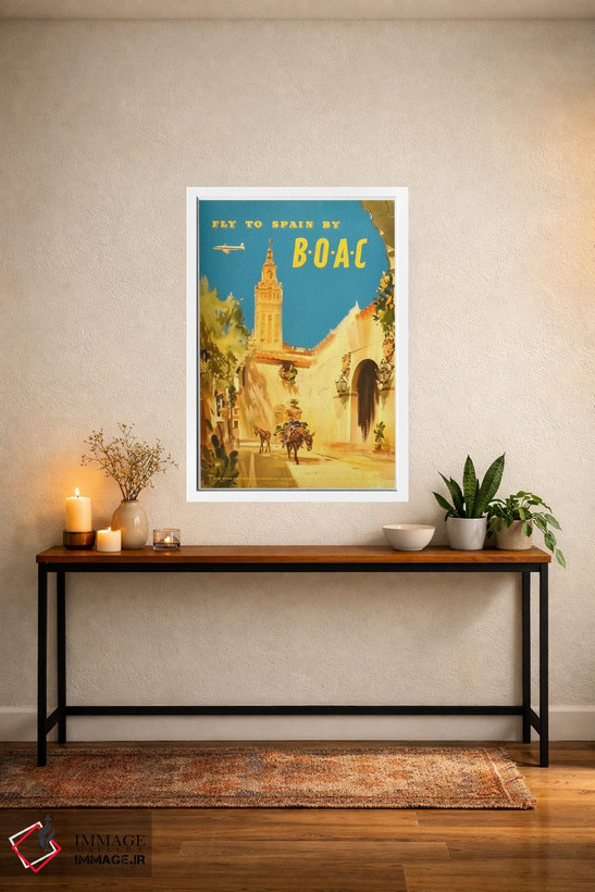 تابلو دکوراتیو پرواز به اسپانیا با شرکت BOAC - D2W