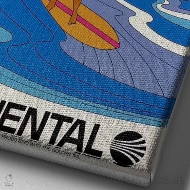 تابلو دکوراتیو هاوایی - نمای نزدیک بافت بوم