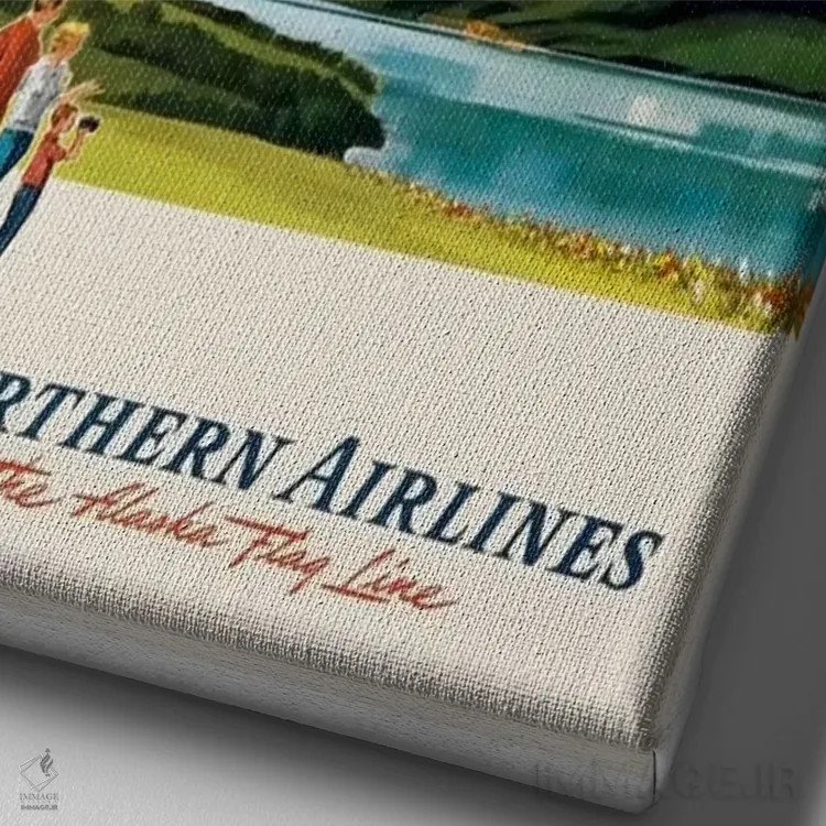 تابلو دکوراتیو آلاسکا - نمای نزدیک بافت بوم