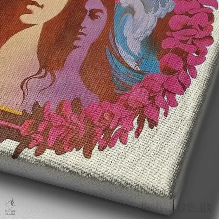 تابلو دکوراتیو هاوایی - نمای نزدیک بافت بوم