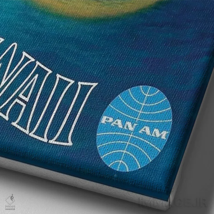 تابلو دکوراتیو هاوایی - نمای نزدیک بافت بوم