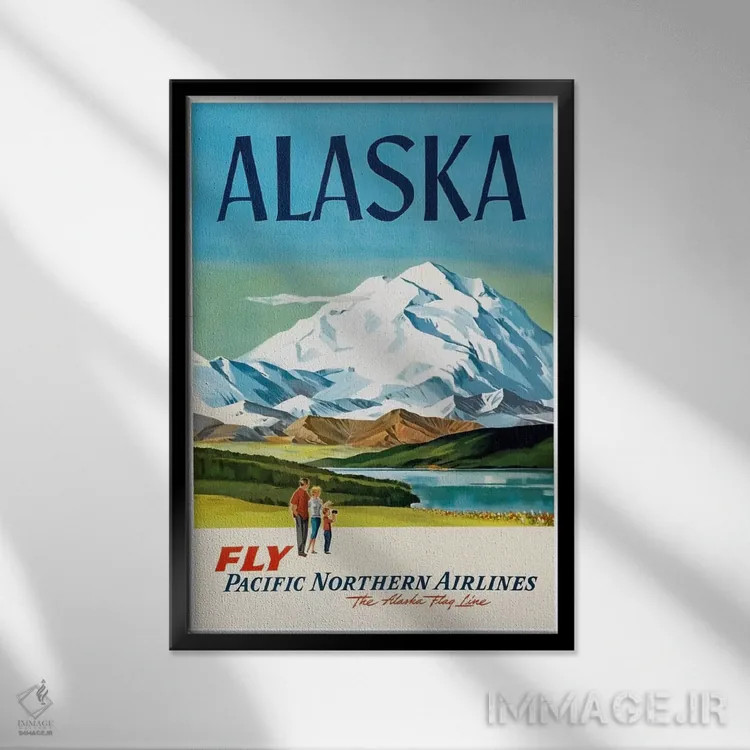 تابلو دکوراتیو آلاسکا - نمای قابدار مشکی