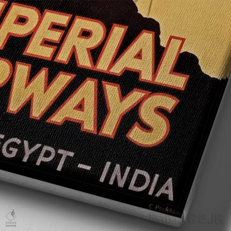 تابلو دکوراتیو Egypt, India,امپریال ایرویز: انگلستان، مصر، هند - نمای نزدیک بافت بوم