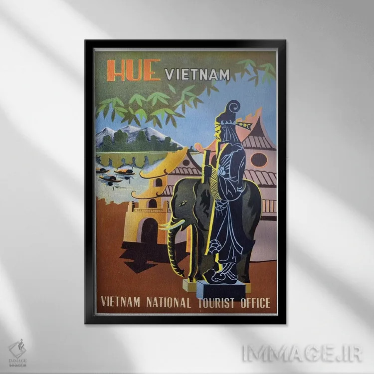 تابلو دکوراتیو Vietnam: Vietnam National Tourist Office,هوئه، ویتنام: آژانس ملی گردشگری و… - نمای قابدار مشکی