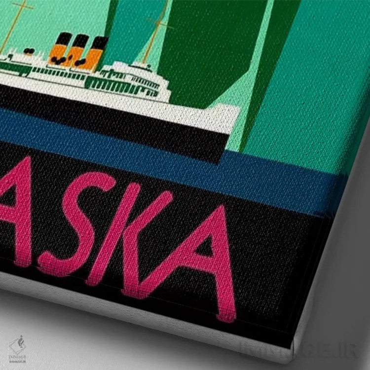 تابلو دکوراتیو آلاسکا - نمای نزدیک بافت بوم