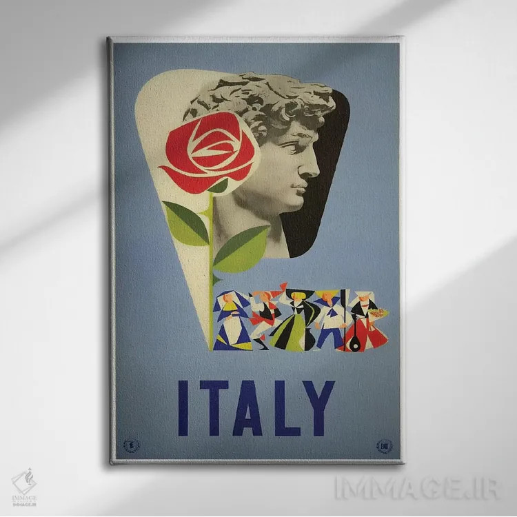 تابلو دکوراتیو ایتالیا یک - نمای روبهرو روی دیوار