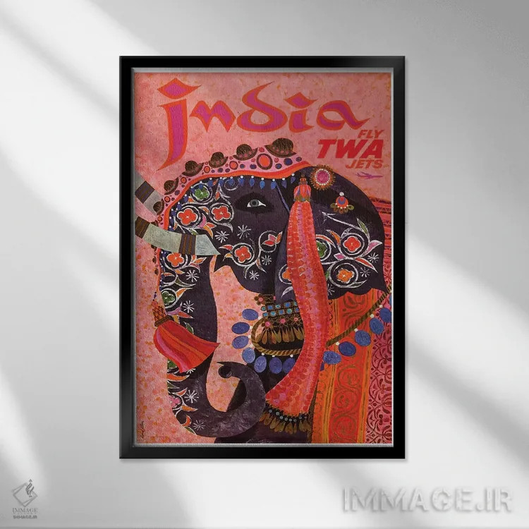 تابلو دکوراتیو هند - نمای قابدار مشکی