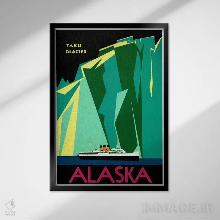 تابلو دکوراتیو آلاسکا - نمای قابدار مشکی