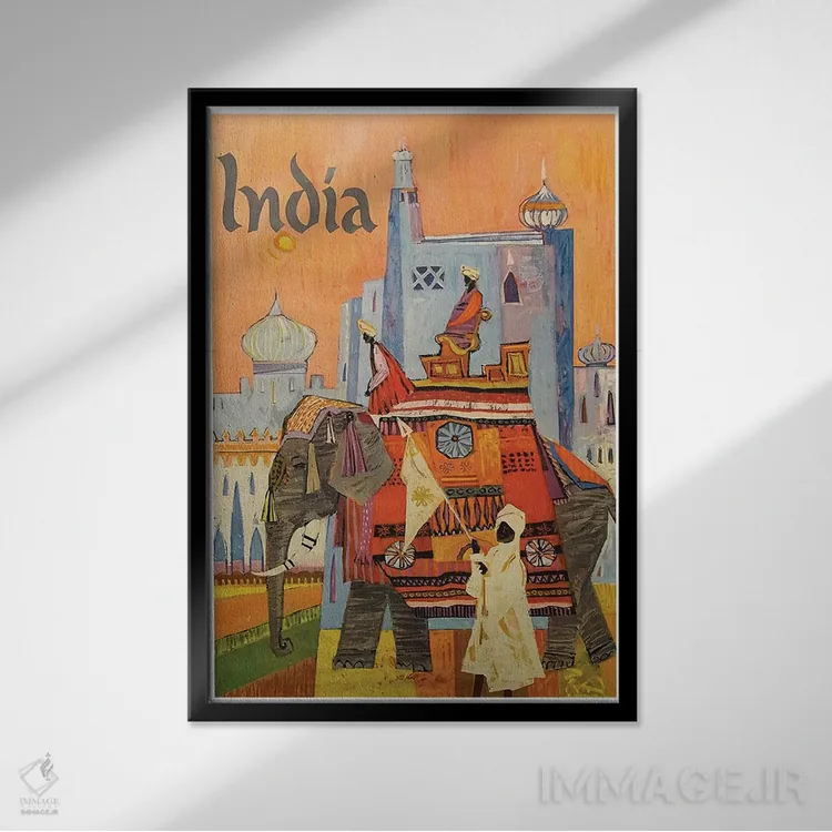 تابلو دکوراتیو هند: فرهنگ - نمای قابدار مشکی