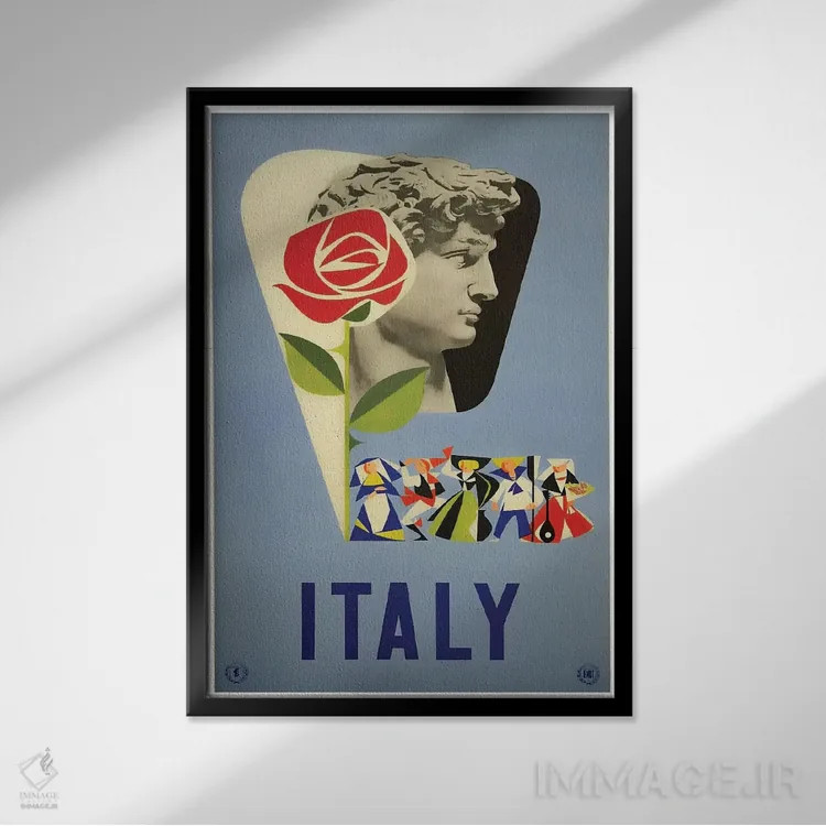 تابلو دکوراتیو ایتالیا یک - نمای قابدار مشکی