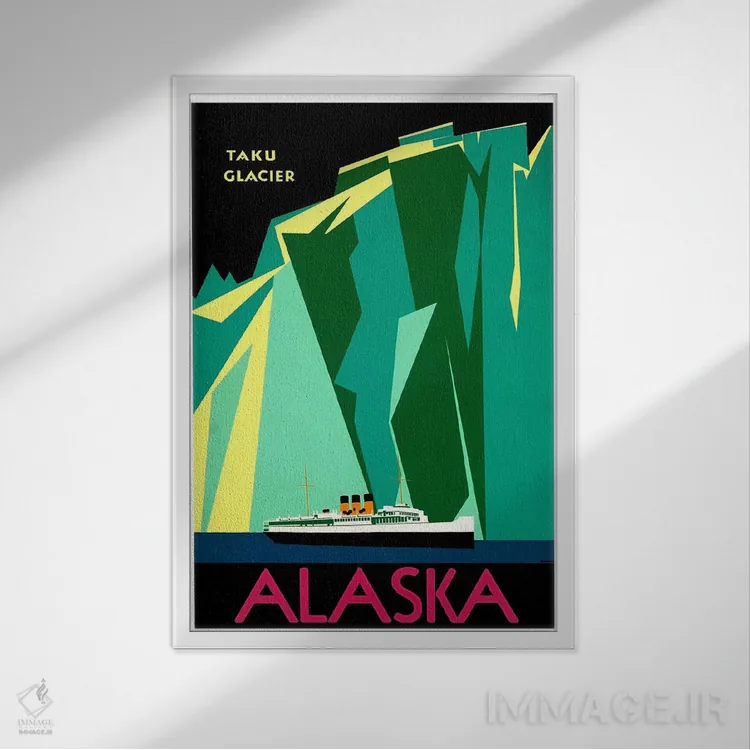 تابلو دکوراتیو آلاسکا - نمای قابدار سفید