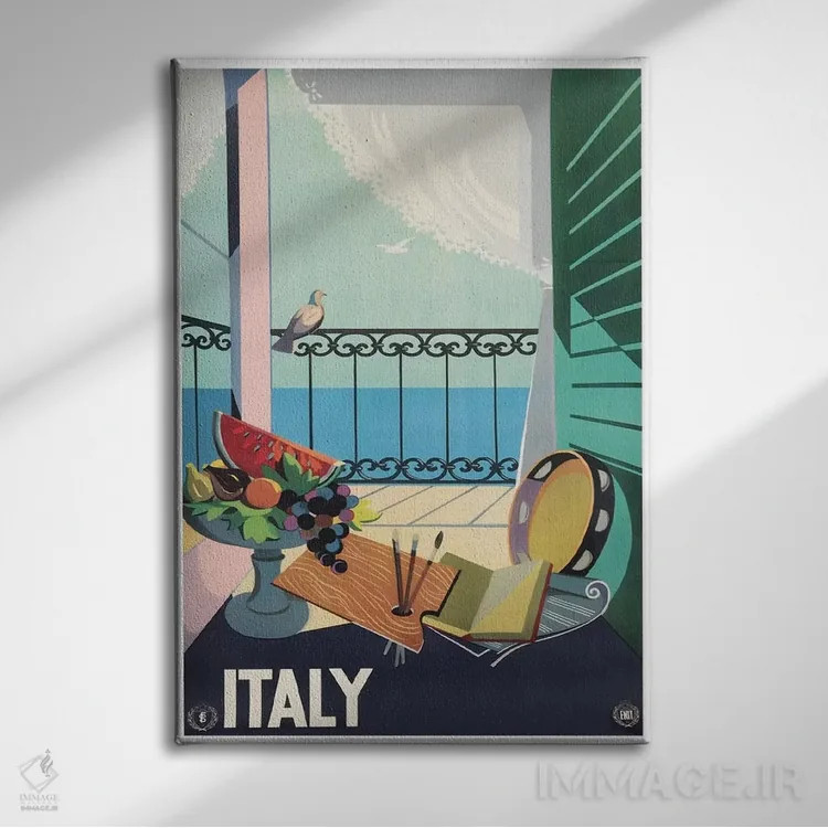 تابلو دکوراتیو ایتالیا دو - نمای روبهرو روی دیوار