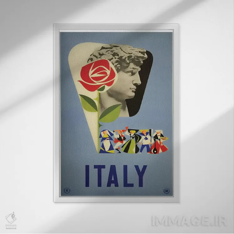 تابلو دکوراتیو ایتالیا یک - نمای قابدار سفید