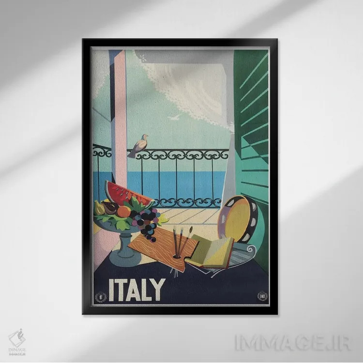 تابلو دکوراتیو ایتالیا دو - نمای قابدار مشکی