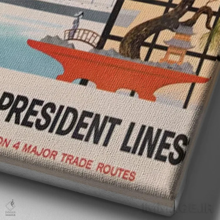 تابلو دکوراتیو ژاپن - نمای نزدیک بافت بوم