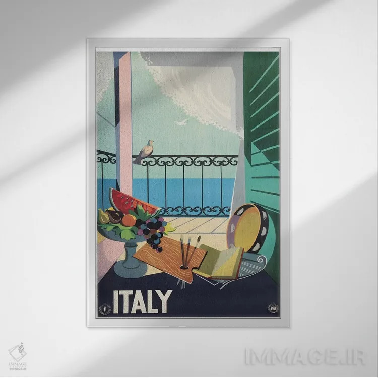 تابلو دکوراتیو ایتالیا دو - نمای قابدار سفید