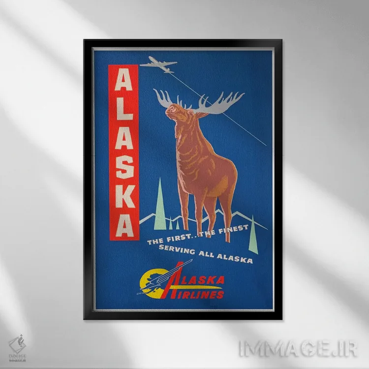 تابلو دکوراتیو The First?The Finest,آلاسکا، اولین و بهترین - نمای قابدار مشکی