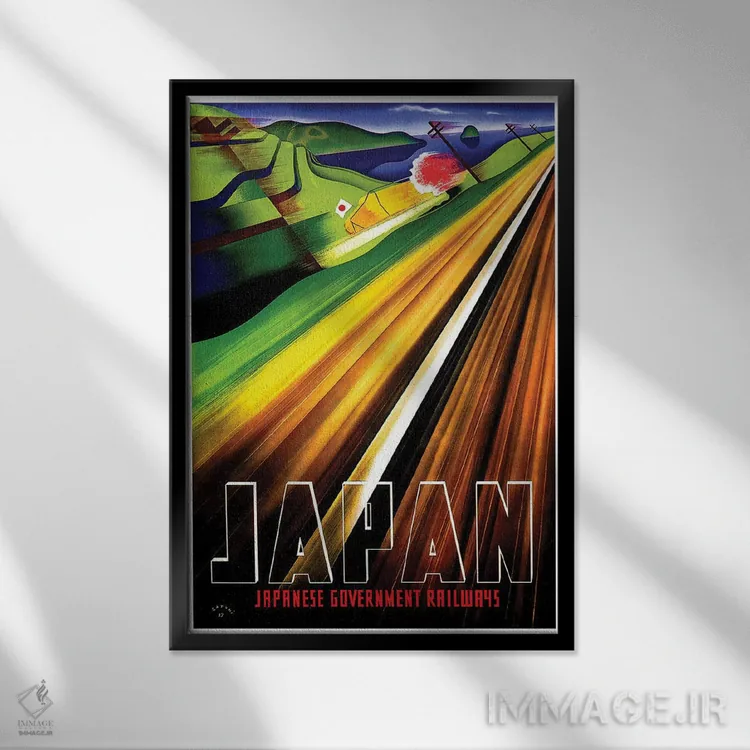 تابلو دکوراتیو ژاپن - نمای قابدار مشکی