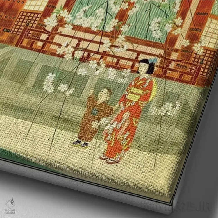 تابلو دکوراتیو ژاپن I - نمای نزدیک بافت بوم