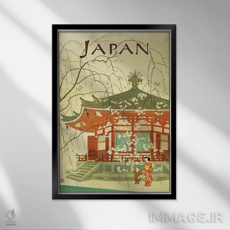 تابلو دکوراتیو ژاپن I - نمای قابدار مشکی