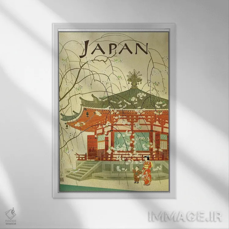 تابلو دکوراتیو ژاپن I - نمای قابدار سفید