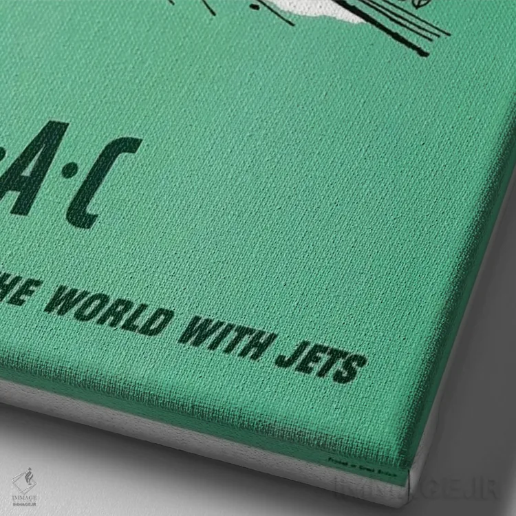 تابلو دکوراتیو با BOAC به بانکوک سفر کنید - نمای نزدیک بافت بوم