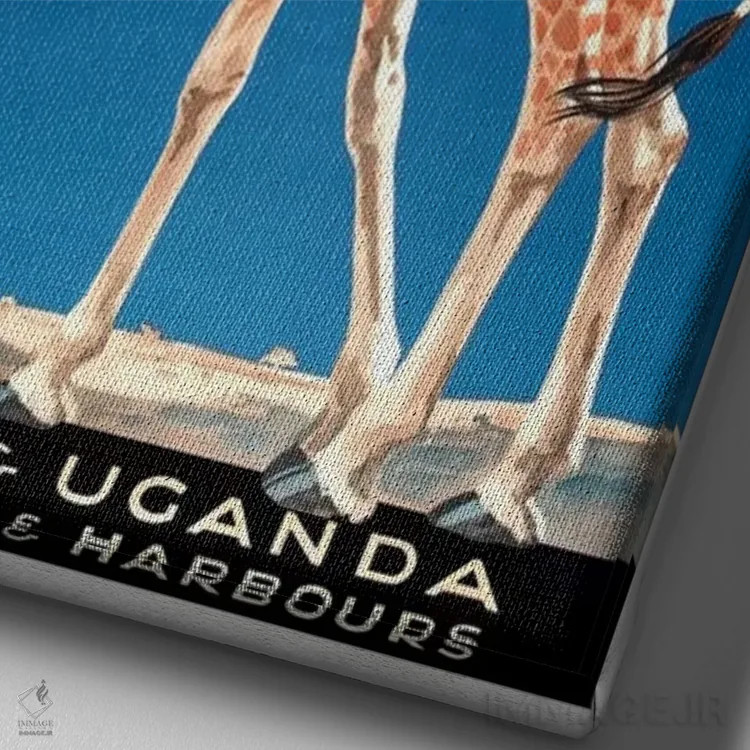 تابلو دکوراتیو راه آهن و بنادر کنیا و اوگاندا - نمای نزدیک بافت بوم