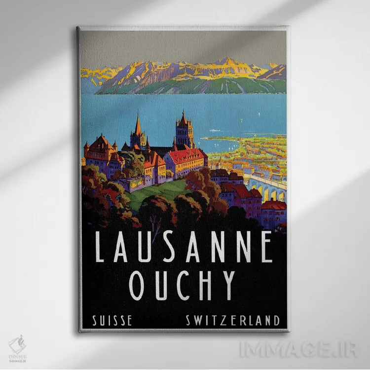 تابلو دکوراتیو Switzerland III,لوزان-اووشی، سوئیس III - نمای روبهرو روی دیوار
