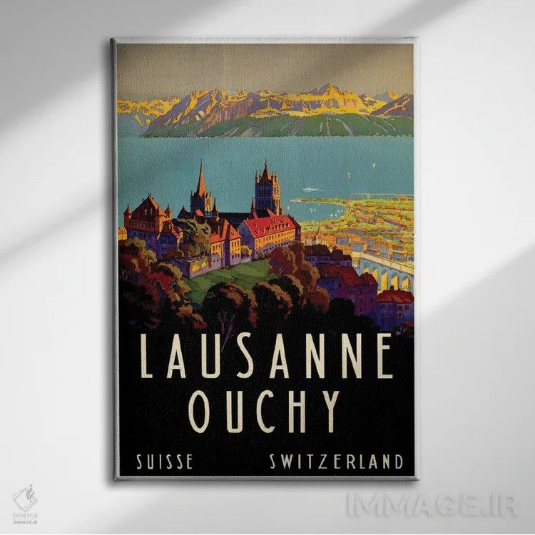 تابلو دکوراتیو Switzerland II,لوزان-اووشی، سوئیس II - نمای روبهرو روی دیوار
