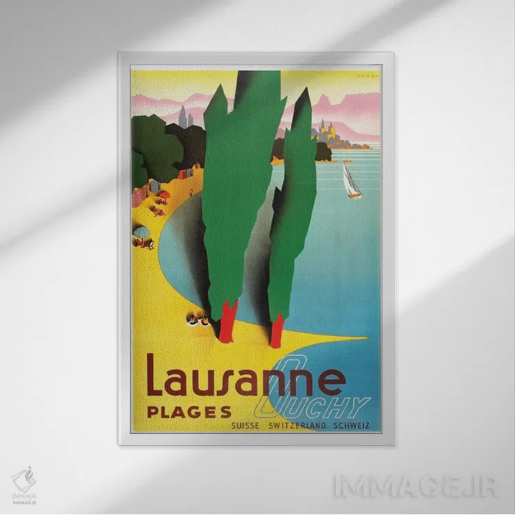 تابلو دکوراتیو Switzerland IV,لوزان-اووشی، سوئیس IV - نمای قابدار سفید