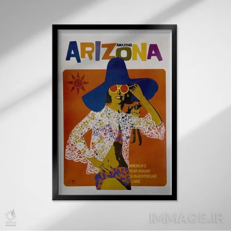 تابلو دکوراتیو آریزونای شگفت انگیز - نمای قابدار مشکی