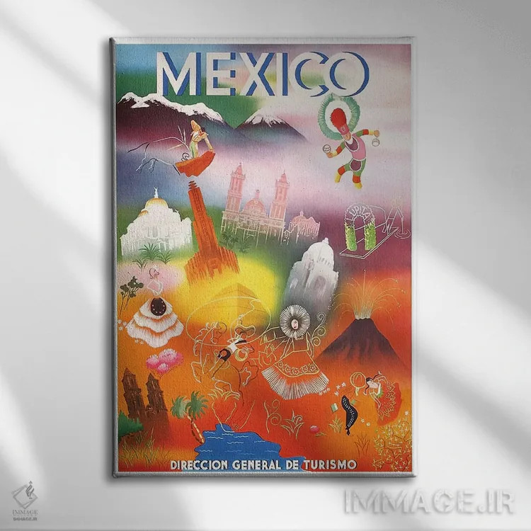 تابلو دکوراتیو مکزیک: گردشگری III - نمای روبهرو روی دیوار