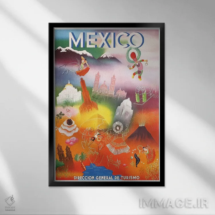 تابلو دکوراتیو مکزیک: گردشگری III - نمای قابدار مشکی