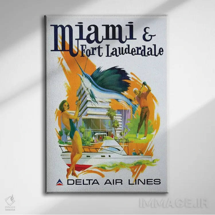 تابلو دکوراتیو میامی و فورت لادردیل - نمای روبهرو روی دیوار