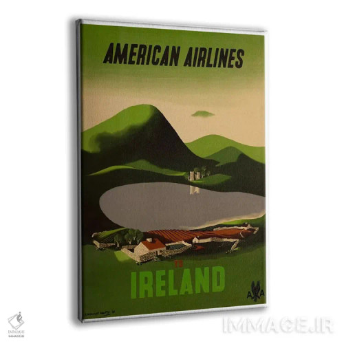 تابلو دکوراتیو هواپیمایی آمریکن به مقصد ایرلند - نمای پرسپکتیو محصول