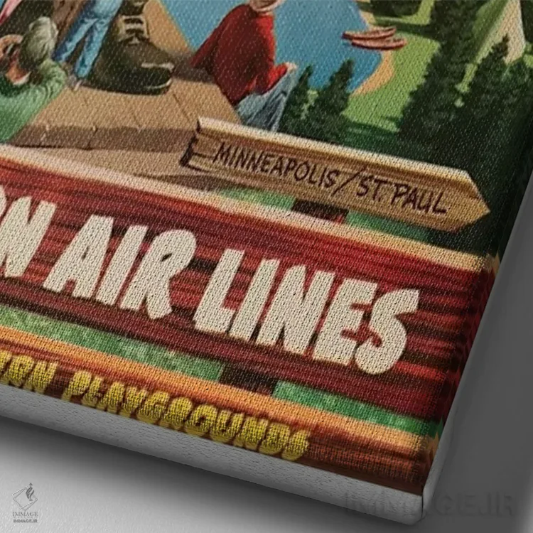 تابلو دکوراتیو 000 Lakes",مینیاپولیس/سنت پل "سرزمین ۱۰٬۰۰۰ دریاچه" - نمای نزدیک بافت بوم