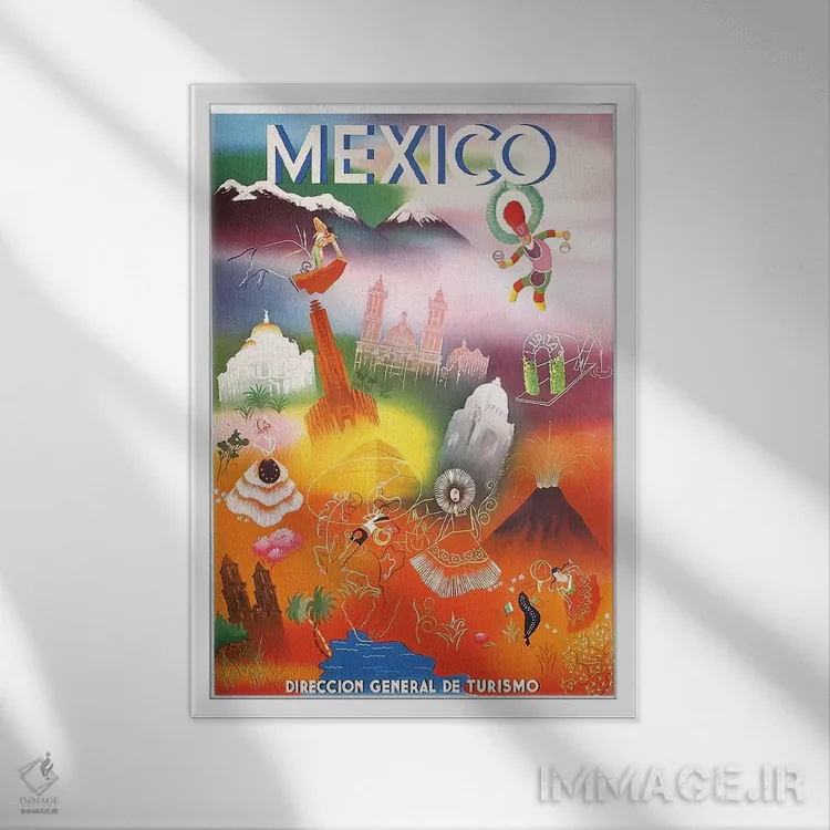 تابلو دکوراتیو مکزیک: گردشگری III - نمای قابدار سفید