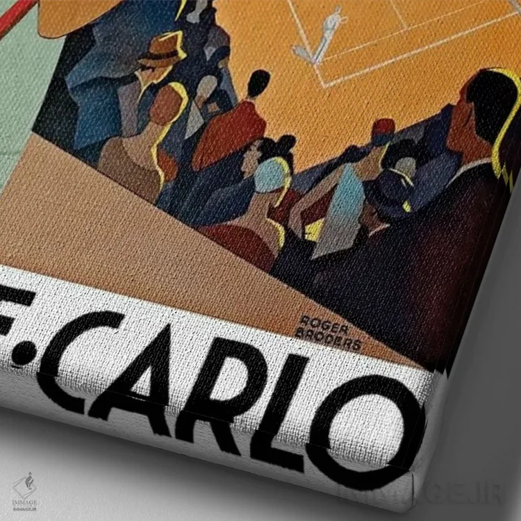 تابلو دکوراتیو مونت کارلو - نمای نزدیک بافت بوم